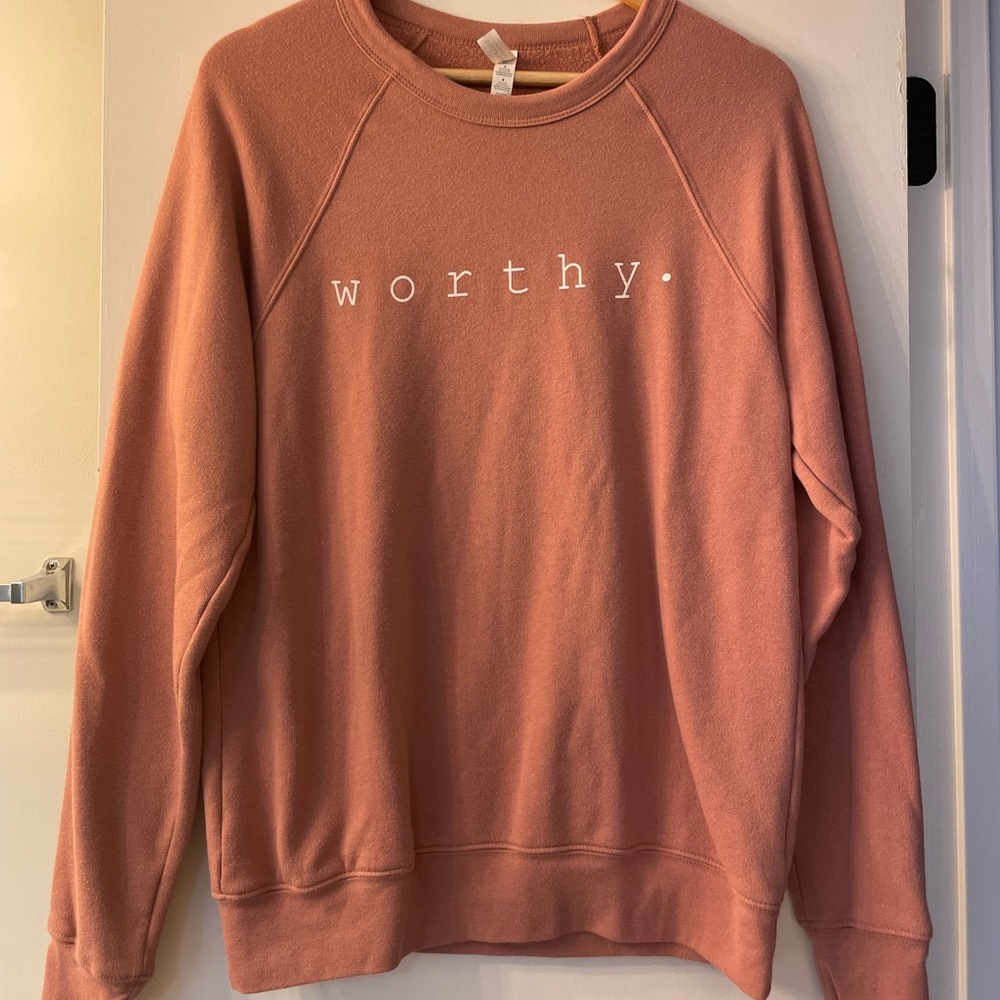 Pink soft cheer crew neck